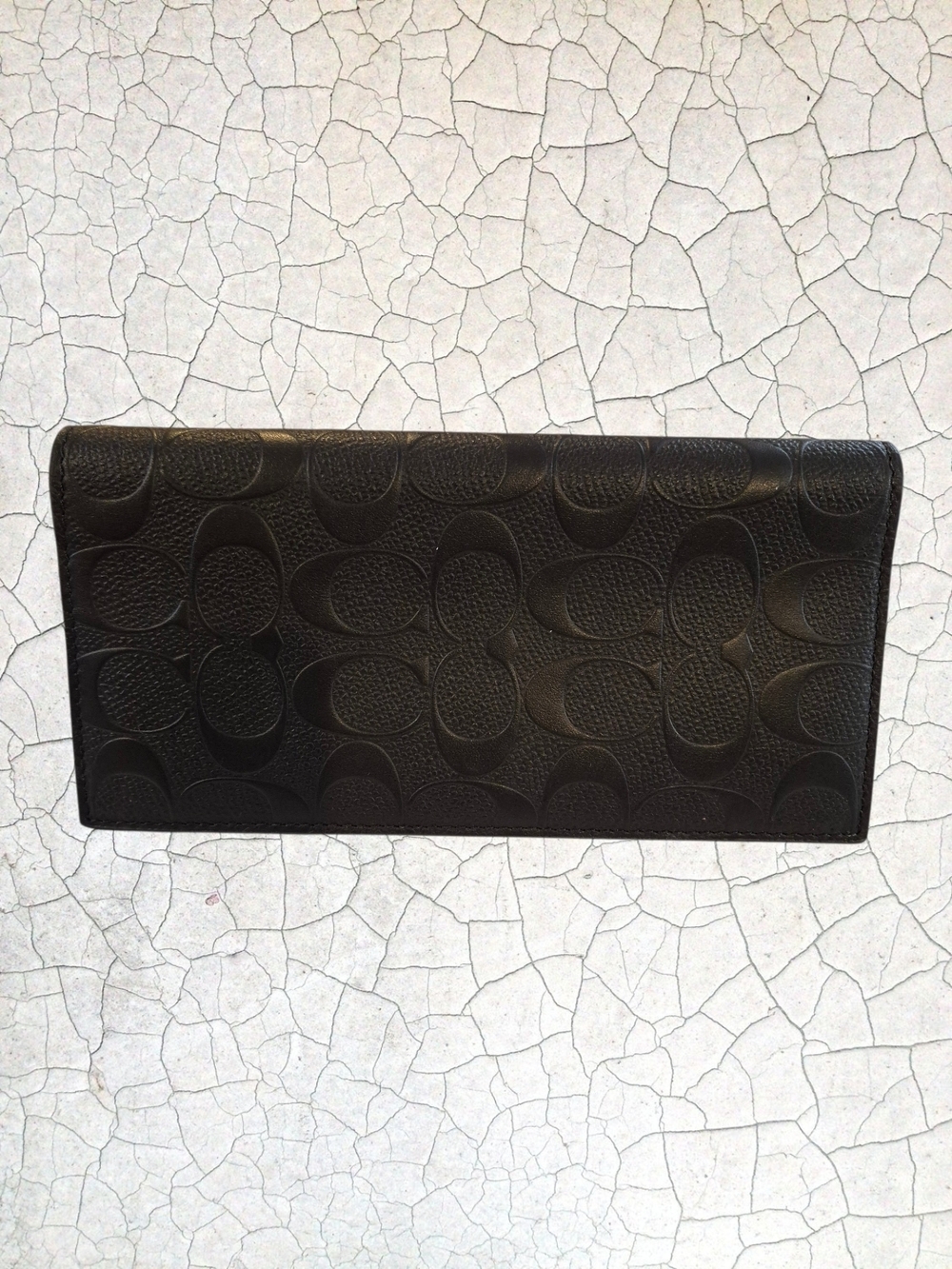 NWT Coach Black Leather Zip Wallet with Branded Zipper